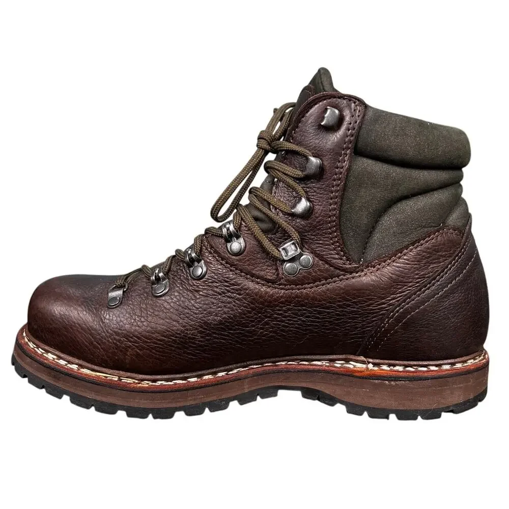 Han Wag Men’s Tashi Brown Leather Hiking Trail Boot Size US 10.5
